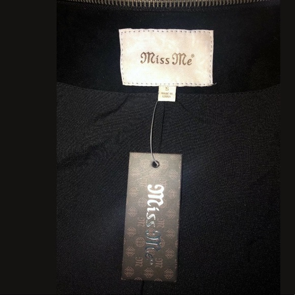 Miss Me Zip Detail Open Front Moto Jacket S Black - Picture 7 of 8